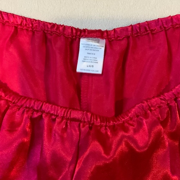 Flora Red Camisole & Shorts Adjustable Straps, Lace Sz L - Picture 3 of 10